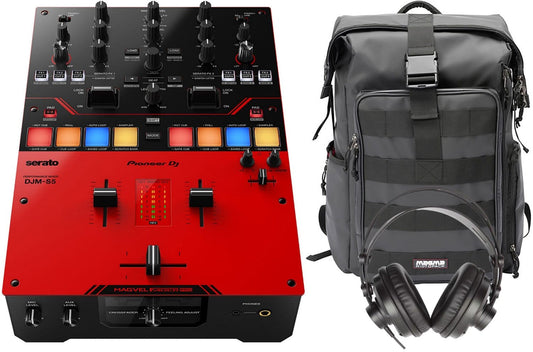 Pioneer DJ DJM-S5 DJ Mixer With Stashpack and Headphone Bundle - PSSL ProSound and Stage Lighting