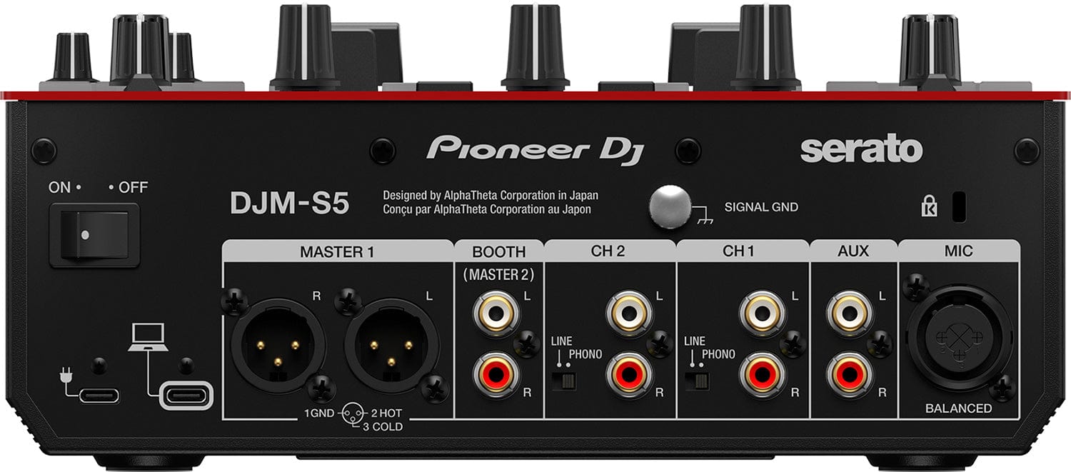 Pioneer DJ DJM-S5 DJ Mixer With Stashpack and Headphone Bundle - PSSL ProSound and Stage Lighting