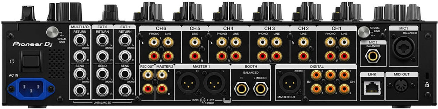 Pioneer DJ DJM-V10 6-Channel Professional DJ Mixer with MGA41025 Road Case Bundle - PSSL ProSound and Stage Lighting