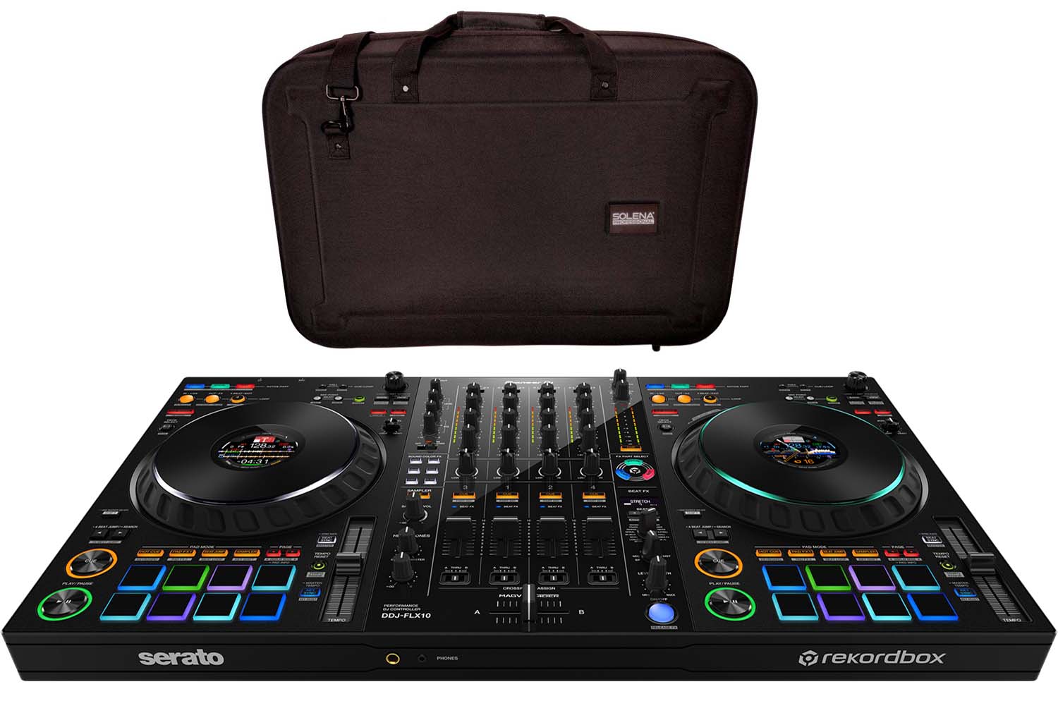 Pioneer DDJ-FLX10 DJ Controller With Solena Road Bag - PSSL ProSound and Stage Lighting