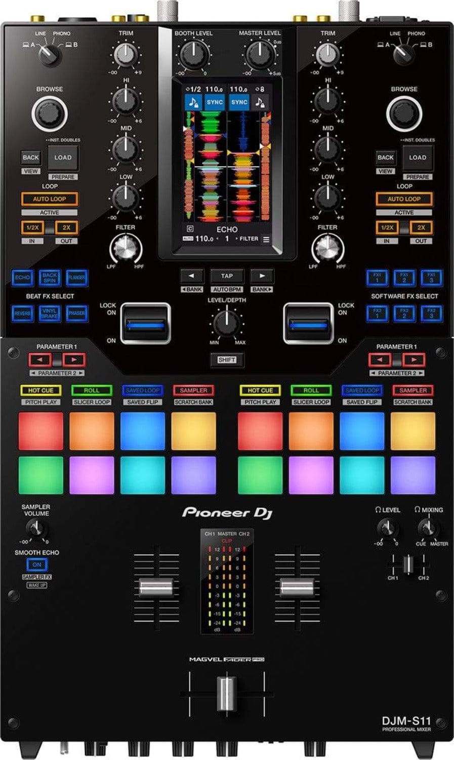 Pioneer DJ DJ DJM-S11 DJ Mixer with Decksaver - PSSL ProSound and Stage Lighting