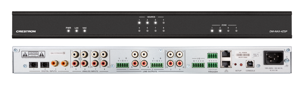Crestron DM-NAX-4ZSP DM NAX 4-Zone Streaming Preamplifier