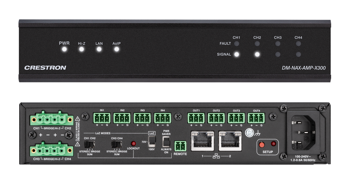 Crestron DM-NAX-AMP-X300 DM NAX X-Series Flexible Output Amplifier, 300 W
