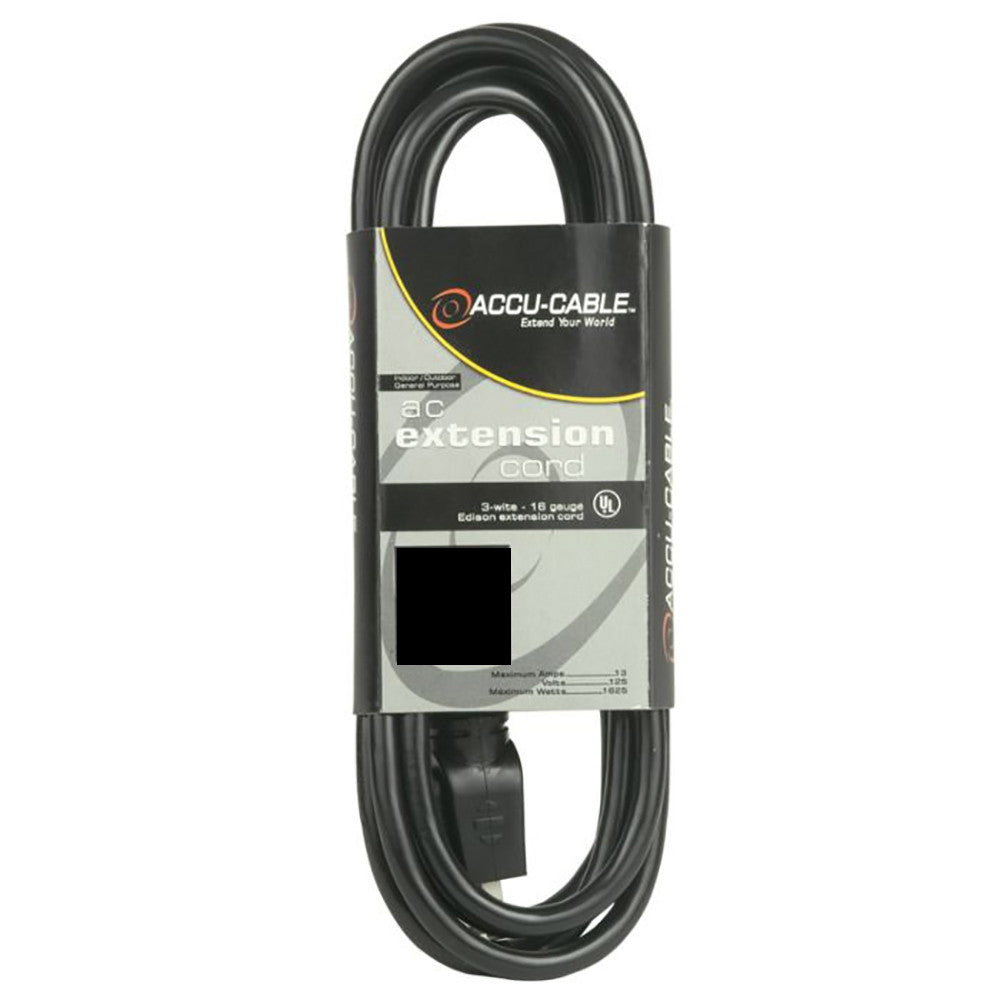 Elation EC123-50 50' BLK,12/3 GAUGE,EDISON EXT.