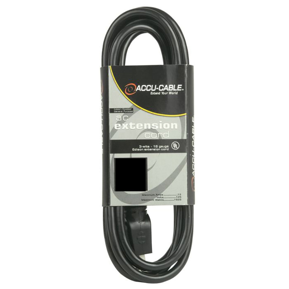 Elation EC163-25 25' BLK,16/3 GAUGE, EDISON EXT