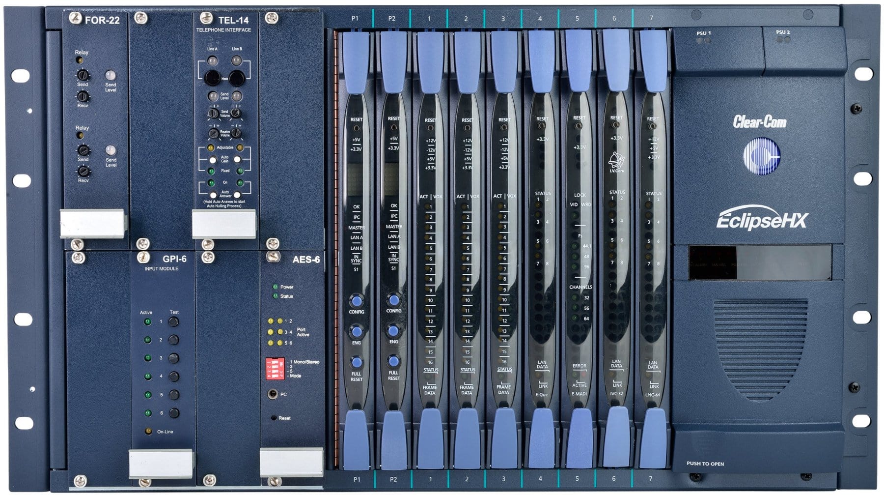 Clear-Com Eclipse HX-MEDIAN-16P Intercom Frame with 16 Ports