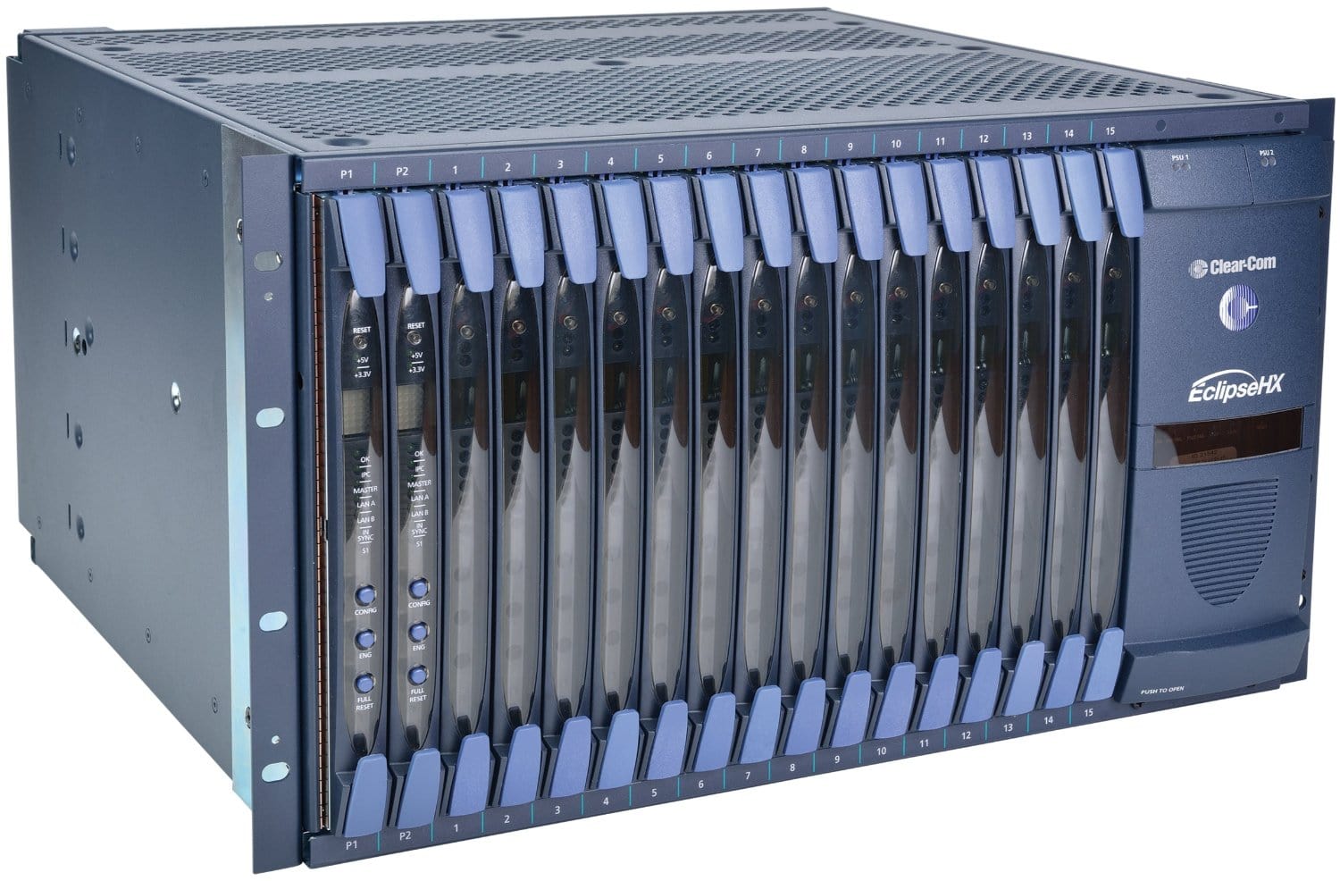 Clear-Com Eclipse HX-OMEGA 32P Frame with 15 Card Slots – Solotech