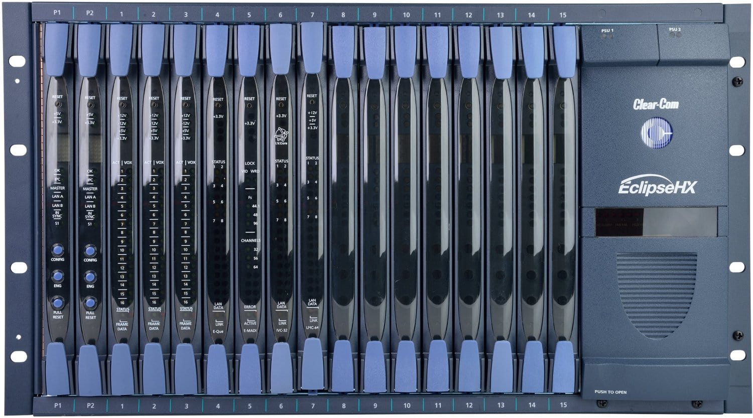 Clear-Com Eclipse HX-OMEGA 16P Frame with 15 Card Slots - 16 Ports - Solotech