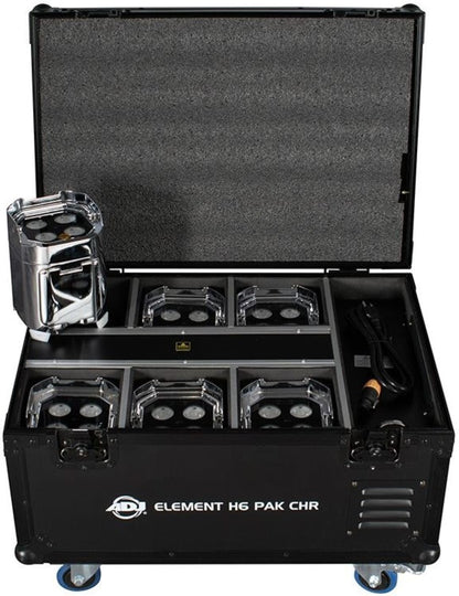 ADJ Element H6 Six Pack Chrome With Charging Case - PSSL ProSound and Stage Lighting