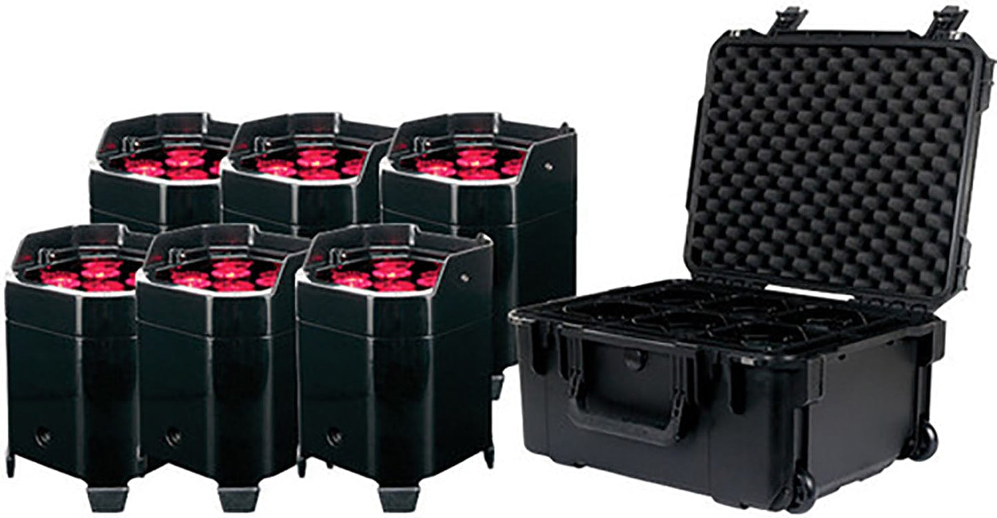 ADJ American DJ ELEMENT-HEX-PC6-PAK 6x Unit Element Hex Units with Element PC6 Case - PSSL ProSound and Stage Lighting