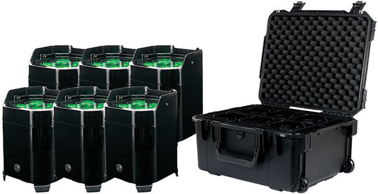 ADJ American DJ ELEMENT-HEX-IP-PC6-PAK 6x Unit Element Hex IP Units with Element PC6 Case - PSSL ProSound and Stage Lighting