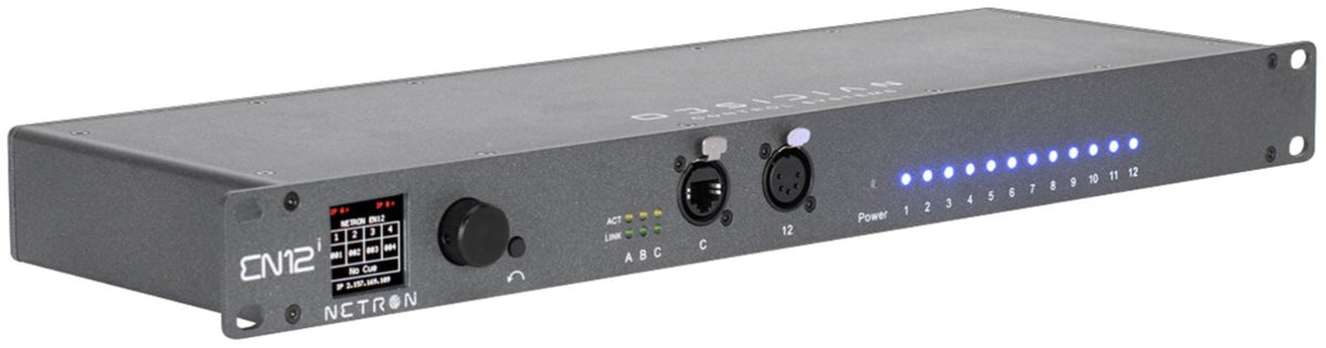 Elation EN12I Obsidian Netron 12 Universe 12-Port Node with POE - RJ45/Phoenix - 19-Inch Rackmount - PSSL ProSound and Stage Lighting