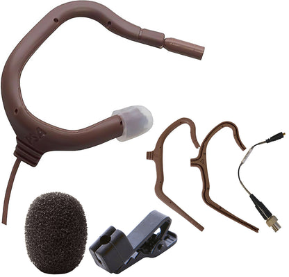 Point Source Audio EO-8WLH-XMP EMBRACE Omni Earmount Studio Lavalier Mic for MiPro - Brown - PSSL ProSound and Stage Lighting