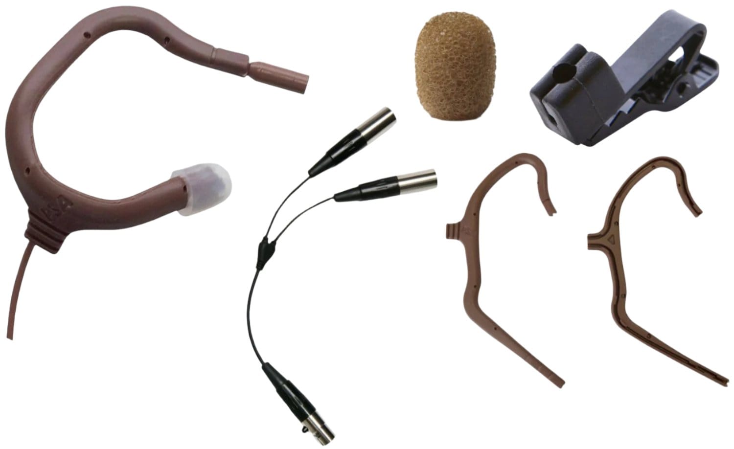 Point Source Audio EO-8WLH-XSH EMBRACE Omni Earmount Studio Lavalier Mic for Shure - Brown - PSSL ProSound and Stage Lighting