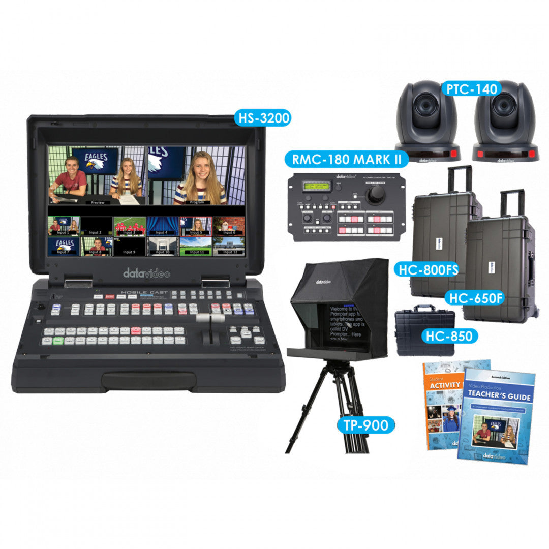 Datavideo EPB-3200A Educator's production bundle with advance virtual studio features. Note: This bundle is not qualified for a demo price. Bundle includes: