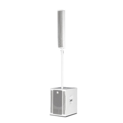 RCF EVOX-12-SYSTEM-W Active 1400W Portable PA System (Baltic Birch), 15" Subwoofer and (8)x4" Top (White)