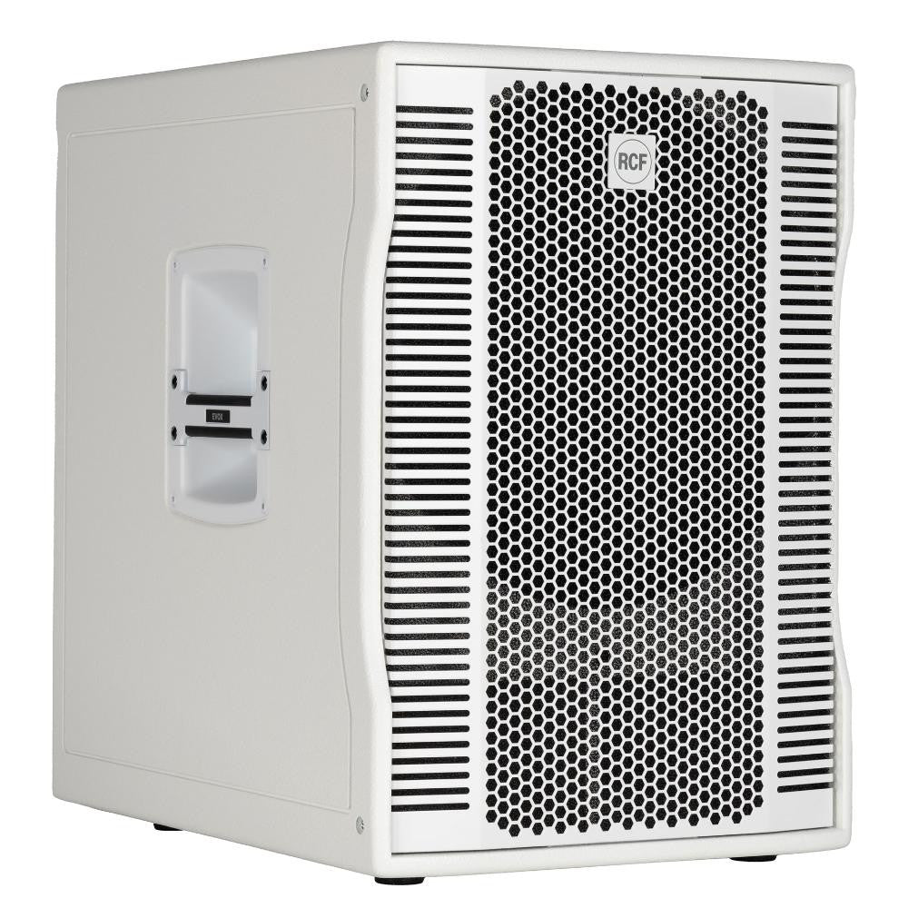 RCF EVOX-12-SYSTEM-W Active 1400W Portable PA System (Baltic Birch), 15" Subwoofer and (8)x4" Top (White)