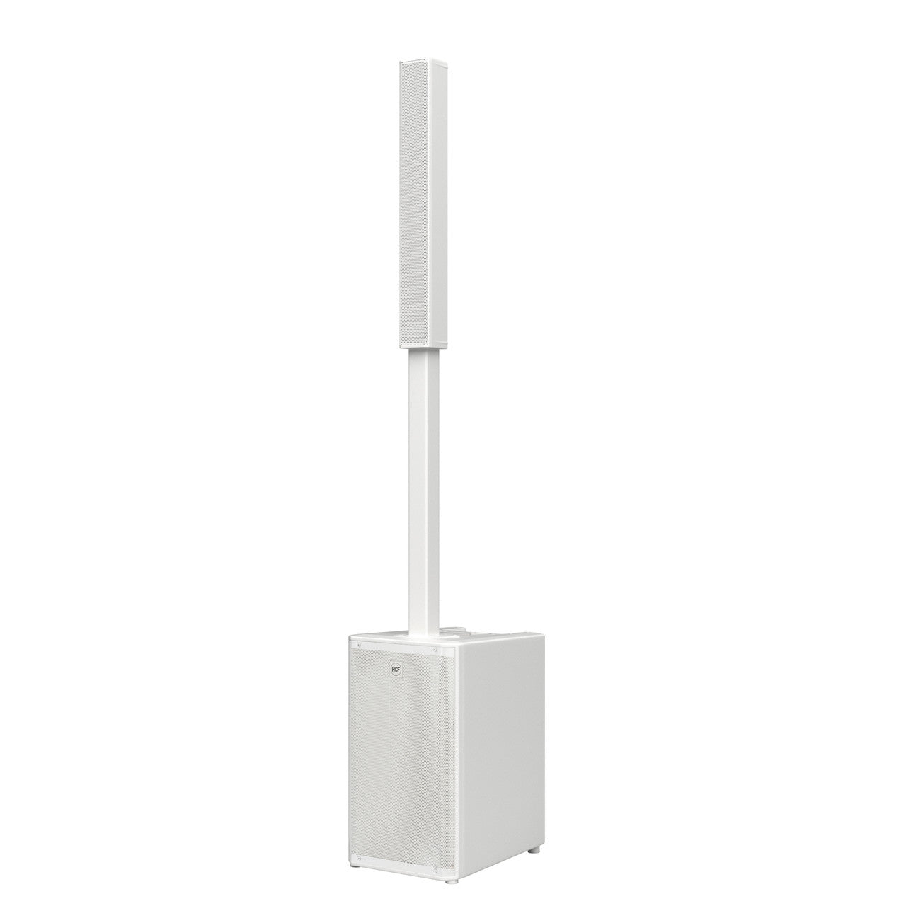 RCF EVOX-JMIX9-W White Active 2100W Portable Three-Way Column Array w/ JMixRemote App Capability, INCLUDES: