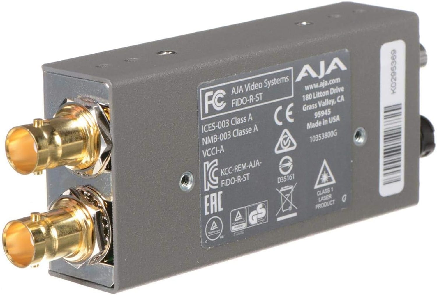 AJA Video Systems FIDO-R-ST Optical Fiber to 3G-SDI Dual Out Mini Converter - PSSL ProSound and Stage Lighting