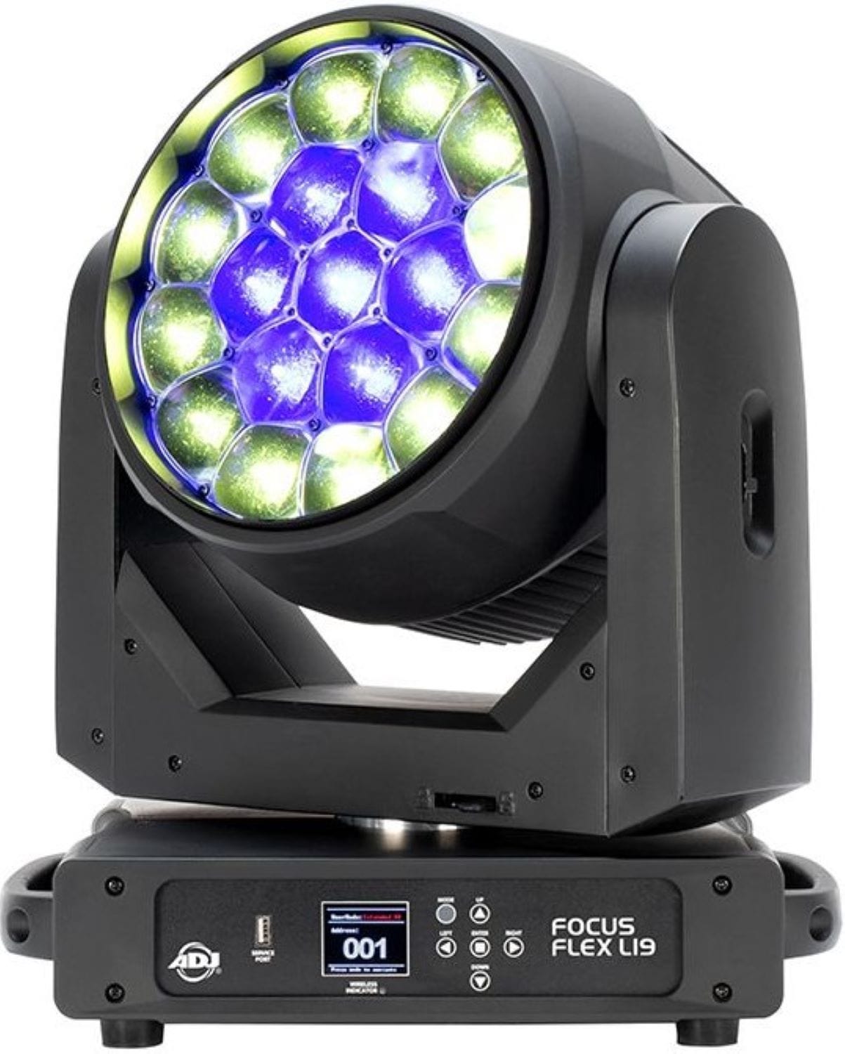 ADJ Focus Flex L19 19x40-Watt RGBL Moving Head – Solotech