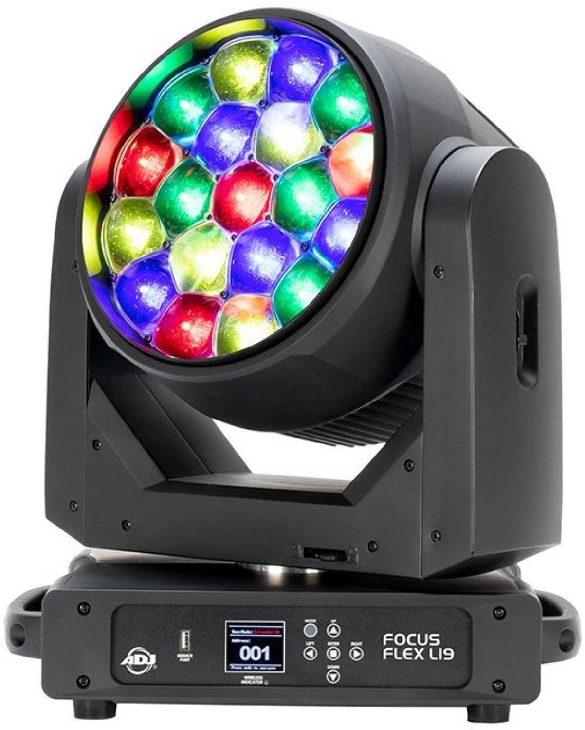 オ*ブ様 FaB Light&Shadow Convention Exclusi ADJ Focus Flex L19 19x40-Watt RGBL Moving Head – Solotech