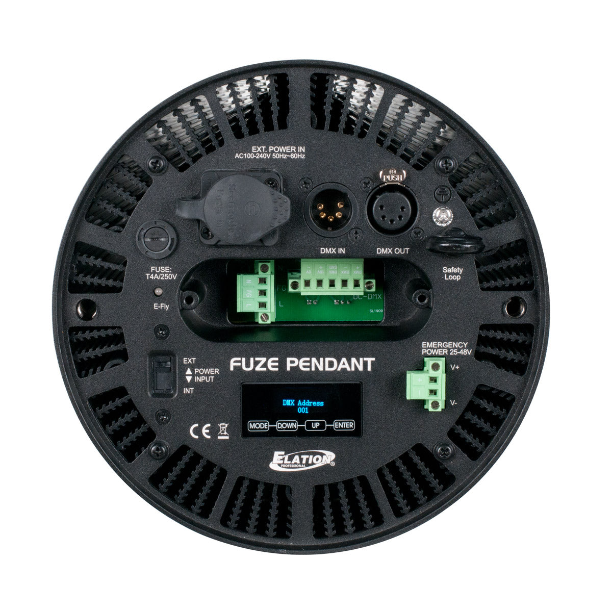 Elation Fuze Pendant; 230W RGBWL LED Pendant
