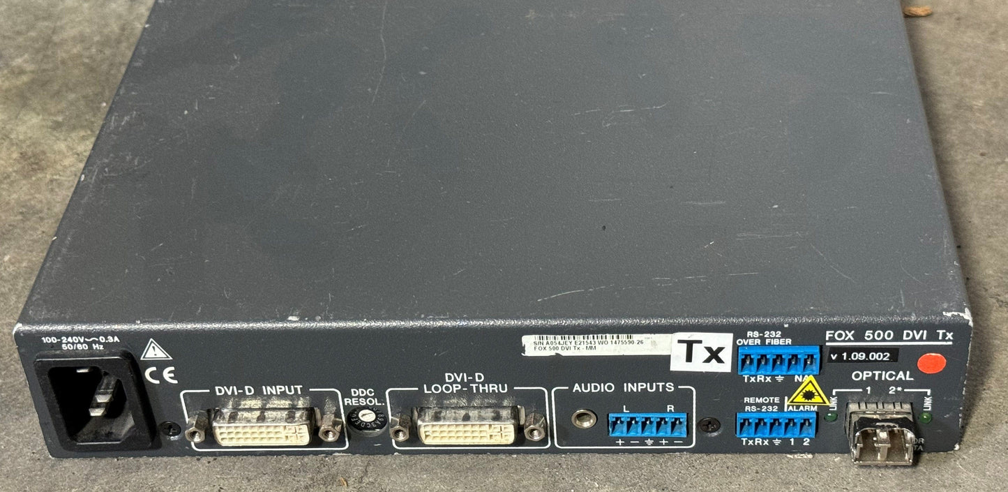 Extron Fox 500 DVI Fiber Optic Transmitter for DVI with Audio and RS-232