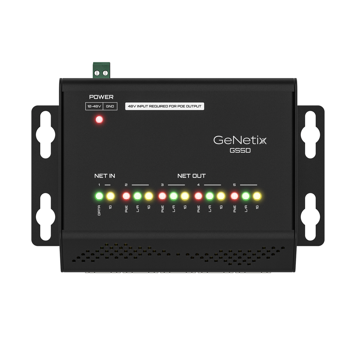 Chamsys GENETIXDINNET GeNetix GS5D - DIN Mount 5 Port Network Switch