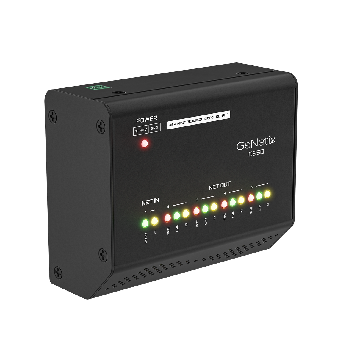 Chamsys GENETIXDINNET GeNetix GS5D - DIN Mount 5 Port Network Switch