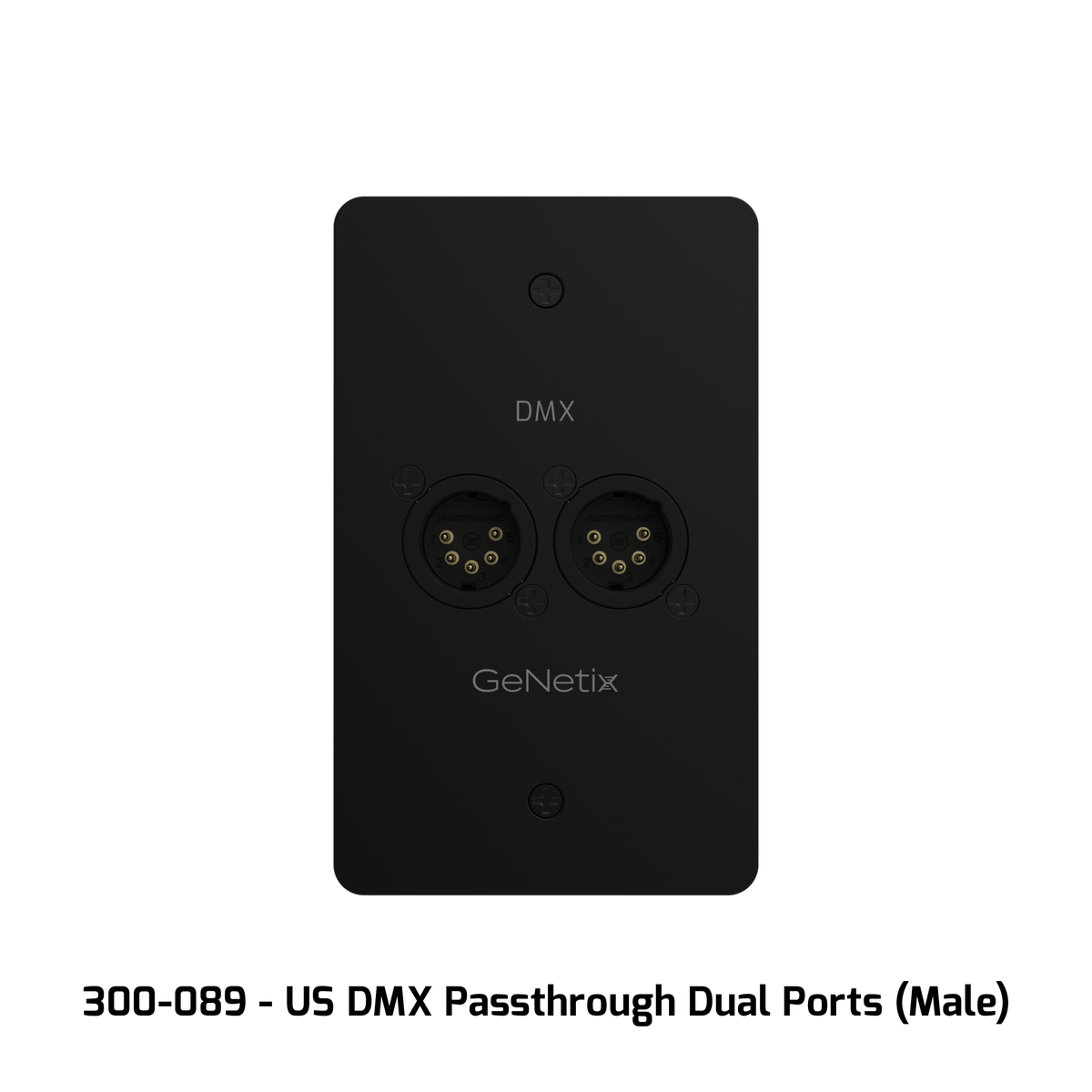 Chamsys GENETIXDMXWALLDMUS GeNetix Wall Mount DMX Connector Dual Port Male US