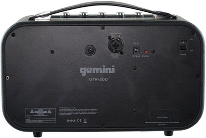 Gemini GTR-300 Portable Bluetooth Stereo Speaker and Guitar Amp - PSSL ProSound and Stage Lighting