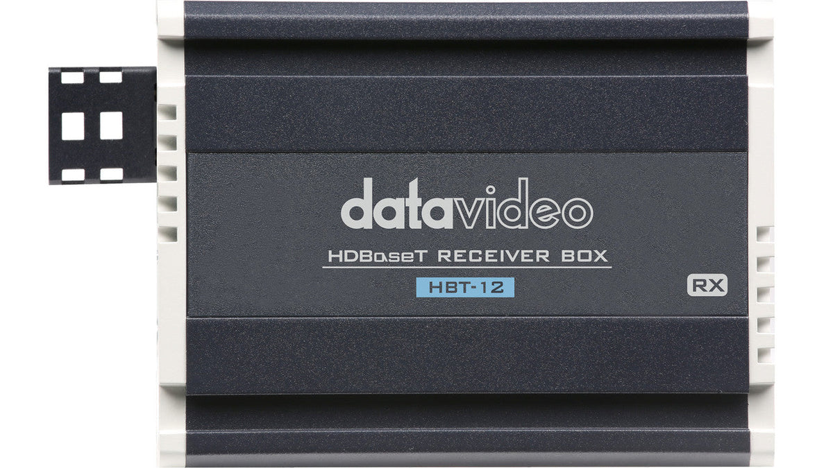 Datavideo HBT-12 4K30p HDBaseT Receiver. Comes with 56v power supply. Supports up to 100m. Works with HBT-5 and PTR-10T.