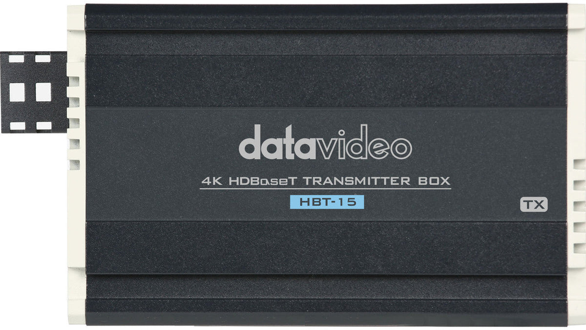 Datavideo HBT-15 Long range 4K60p HDBaseT Transmitter. Transmits up to 100m. Works with HBT-16 HDBaseT Receiver.