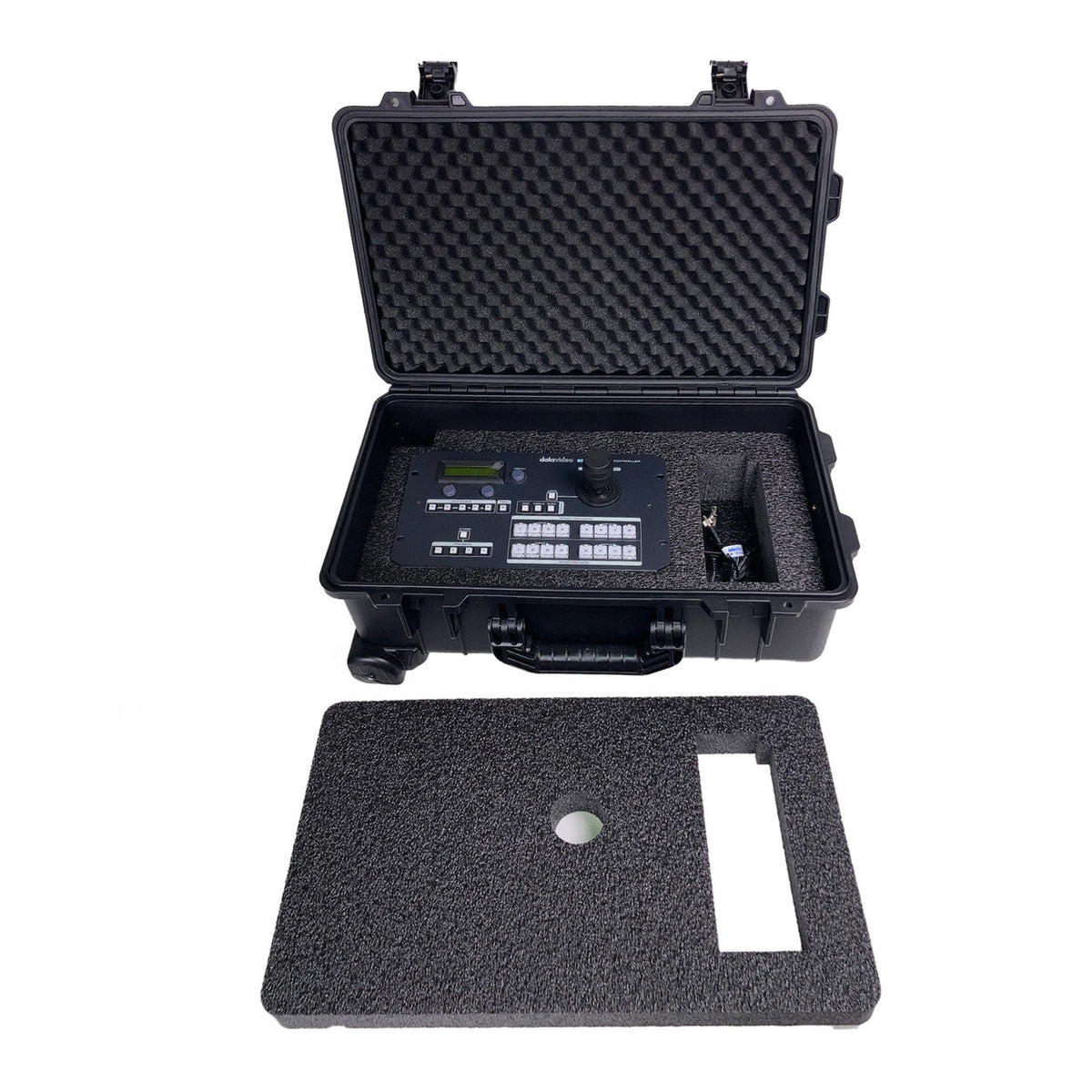 Datavideo HC-650F Water/dust resistant high impact case. Includes Precut foam that fits RMC-180 MARK II controller.