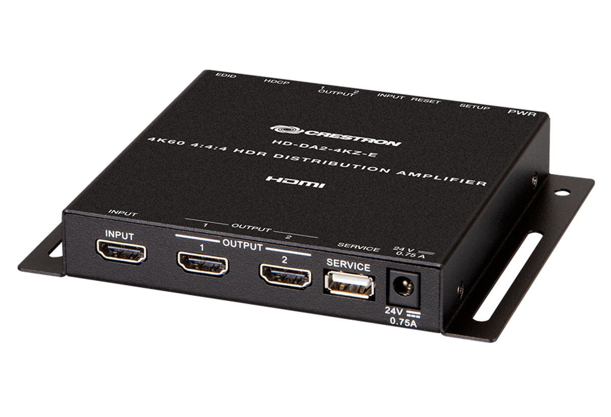 Crestron HD-DA2-4KZ-E 1:2 HDMI Distribution Amplifier w/4K60 4:4:4 & HDR Support