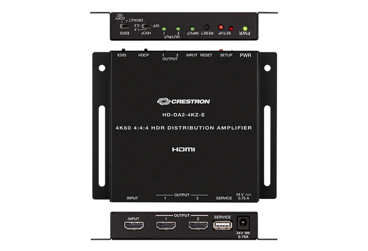 Crestron HD-DA2-4KZ-E 1:2 HDMI Distribution Amplifier w/4K60 4:4:4 & HDR Support