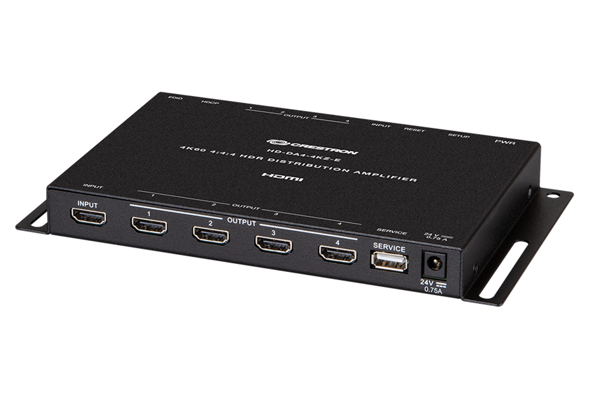 Crestron HD-DA4-4KZ-E 1:4 HDMI Distribution Amplifier w/4K60 4:4:4 & HDR Support