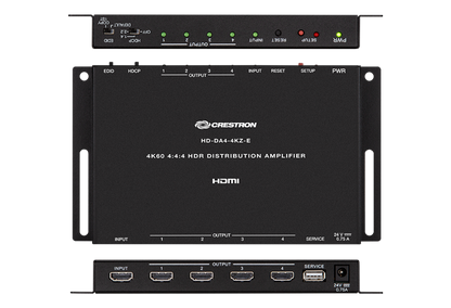 Crestron HD-DA4-4KZ-E 1:4 HDMI Distribution Amplifier w/4K60 4:4:4 & HDR Support