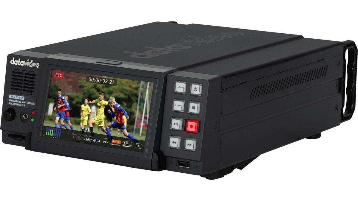 Datavideo HDR-80 4K ProRes Recorder with a touch screen panel for monitoring and operating (Desktop Model)