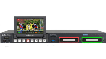 Datavideo HDR-90 4K ProRes Recorder with a touch screen panel for monitoring and operating (Rack Mount Model)
