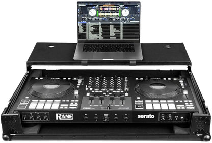 Headliner Pitch Black Flight Case for Rane Four with Laptop Platform and Wheels - PSSL ProSound and Stage Lighting