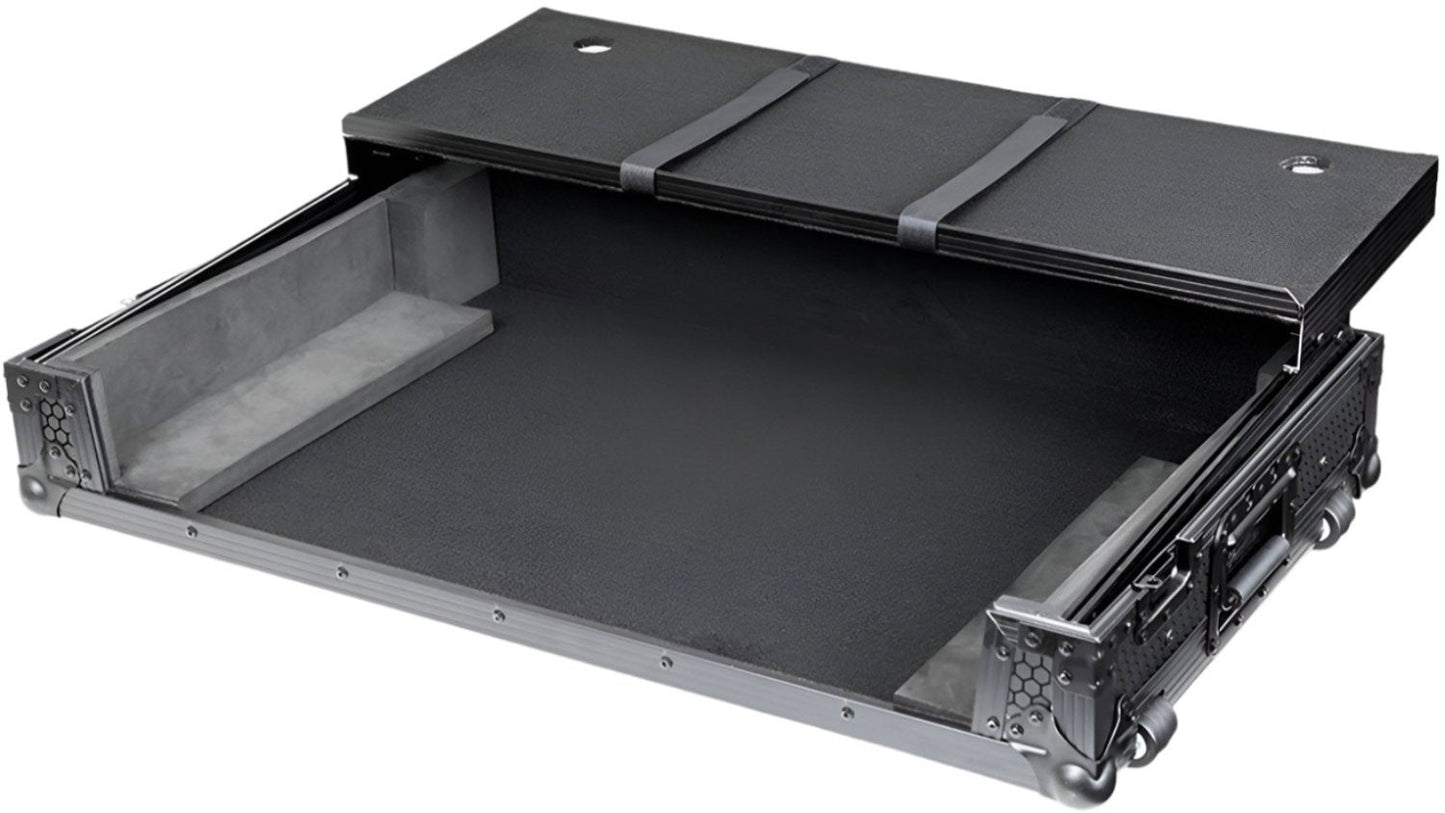 Headliner Pitch Black Flight Case for Rane Four with Laptop Platform and Wheels - PSSL ProSound and Stage Lighting