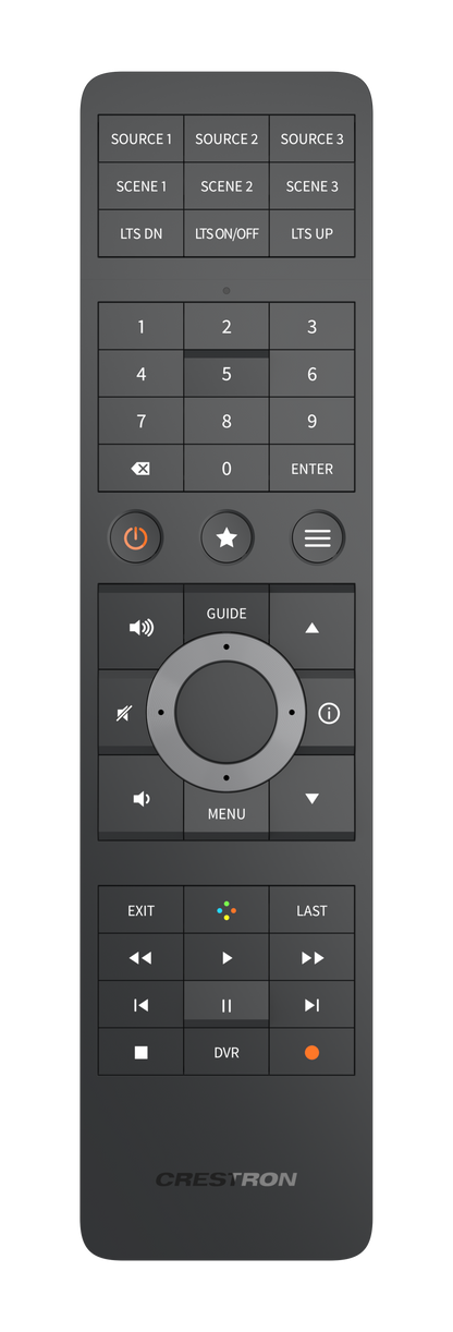 Crestron HR-310-B Handheld Remote, US and Canada, Black