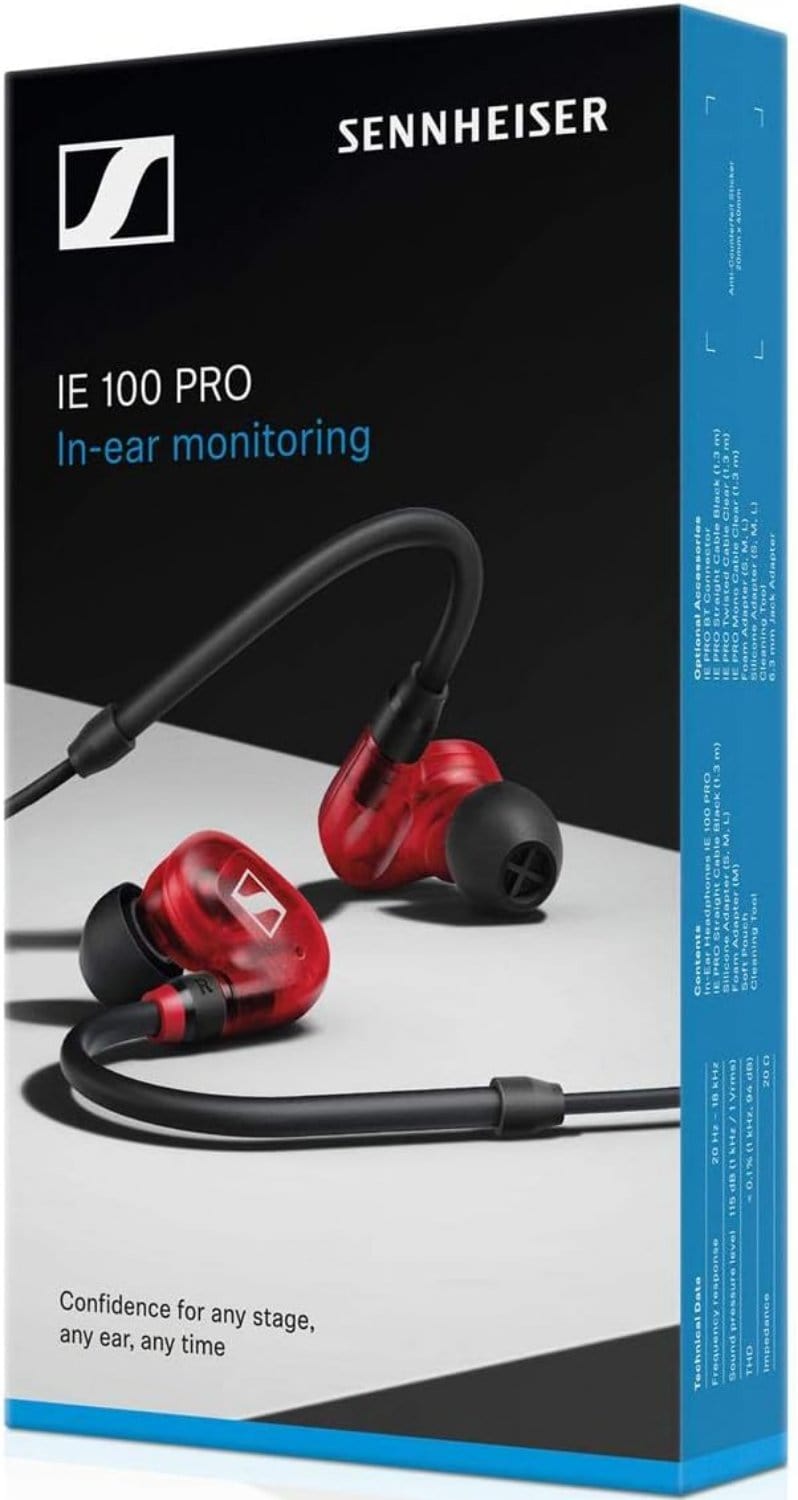 Sennheiser IE 100 PRO RED In-Ear Monitoring Headphones - PSSL ProSound and Stage Lighting