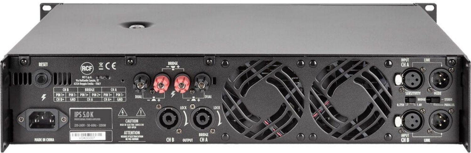 RCF IPS 5.0K Class H 2 Channel Power Amplifier - 2x 2600 Watt - PSSL ProSound and Stage Lighting