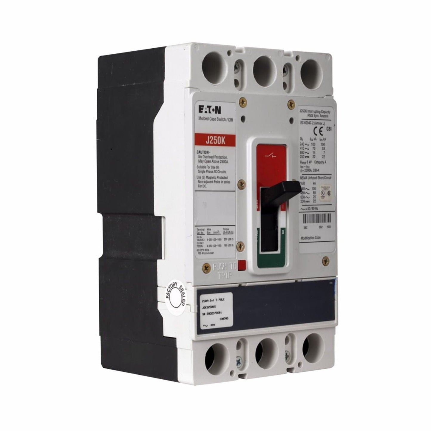 Cutler JGK3250KSG 3 Pole 600V 250A Circuit Breaker - PSSL ProSound and Stage Lighting