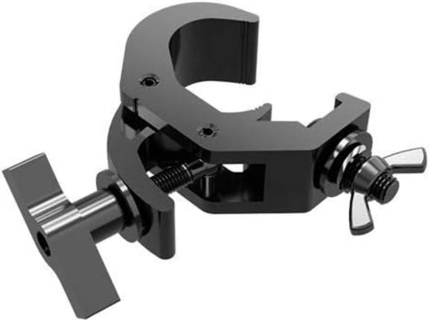 Global Truss JR-QUICK-RIG-CLAMP-BLK Medium Duty Hook Style Truss Clamp for 35mm Tube - Black - PSSL ProSound and Stage Lighting