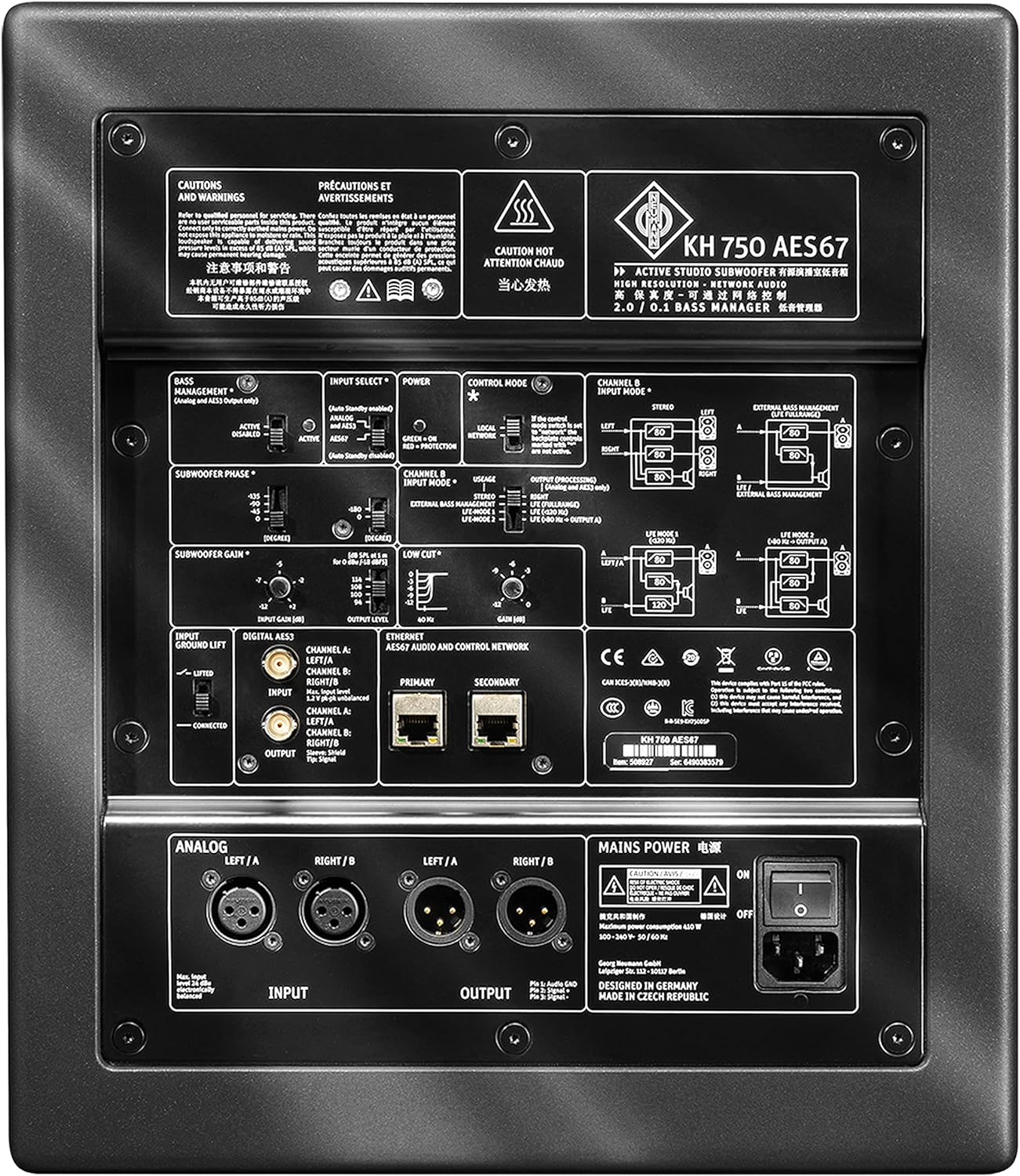 Neumann KH-750-AES67 10-Inch Active DSP Subwoofer with AES 67 Input - Anthracite Metallic - PSSL ProSound and Stage Lighting