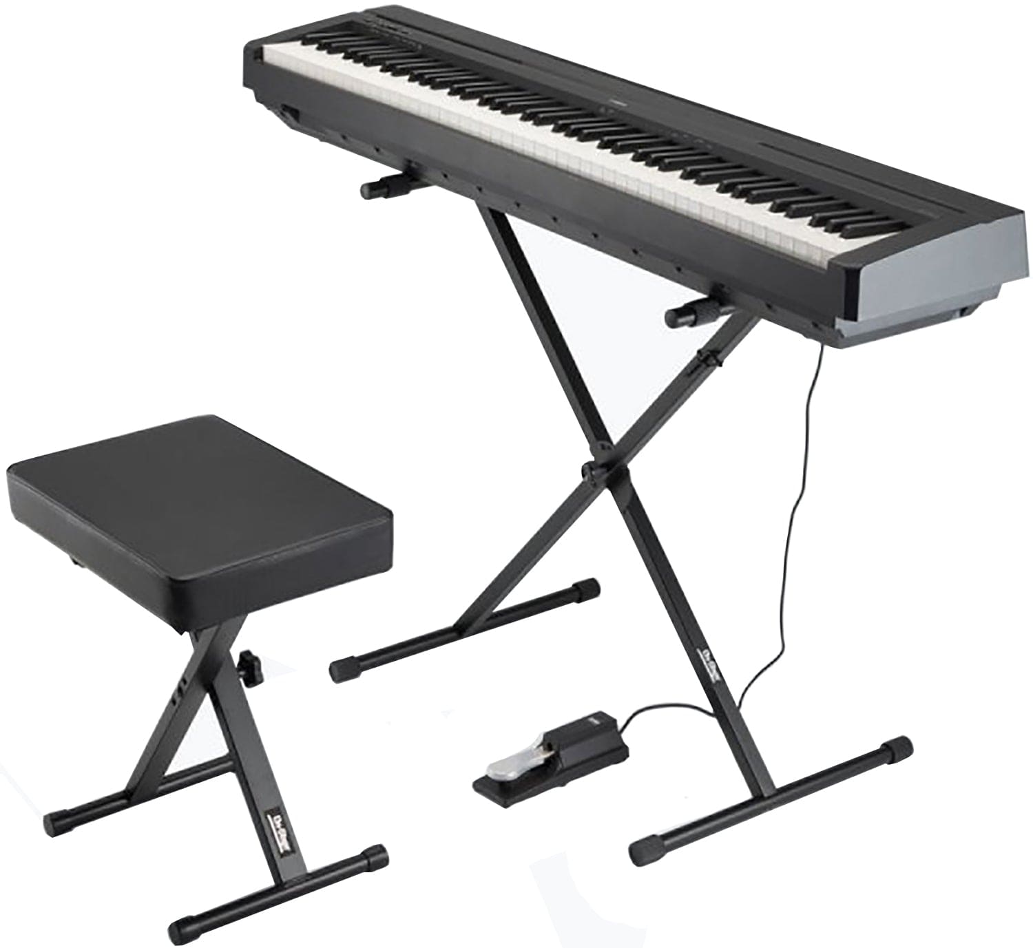 stage piano pedal On-Stage KPK6550 Keyboard Stand and Bench Pack with Keyboard Sustain Pedal