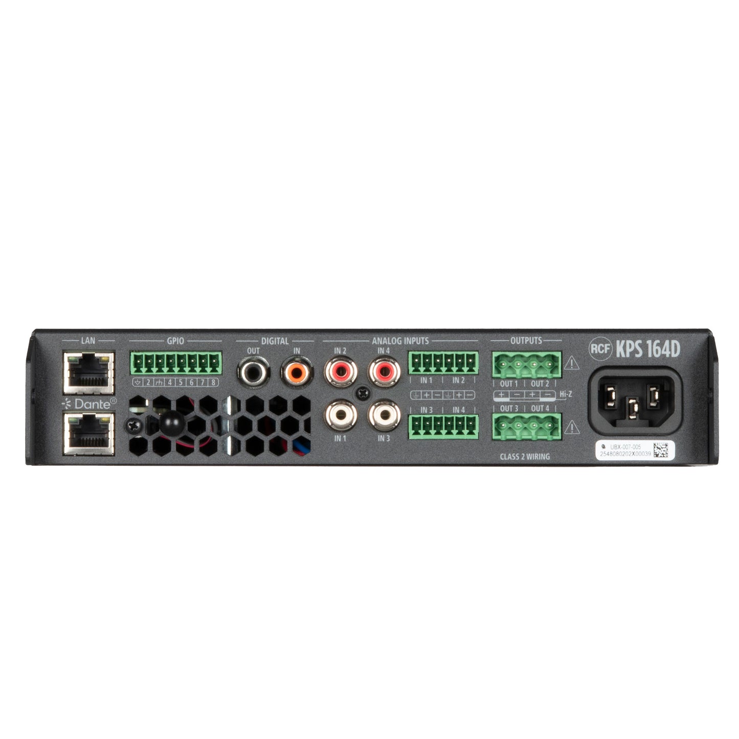 RCF KPS 164D Class D Power Amplifier with DSP, Dante-Equipped (4 X 160 W)